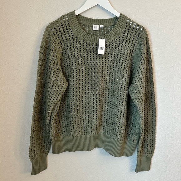 ☀️ NWT GAP Crochet Crewneck XL Sweater - Picture 2 of 13
